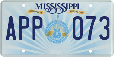 MS license plate APP073