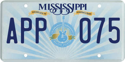 MS license plate APP075
