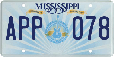 MS license plate APP078