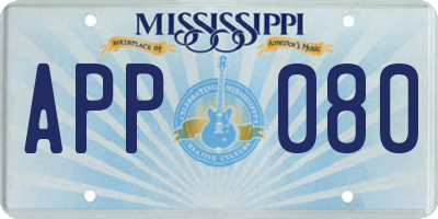 MS license plate APP080