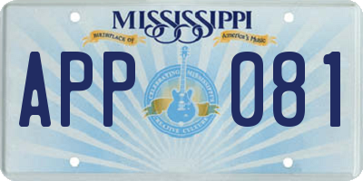 MS license plate APP081
