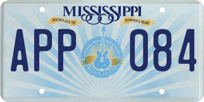 MS license plate APP084