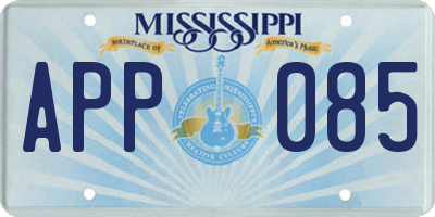 MS license plate APP085