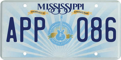 MS license plate APP086