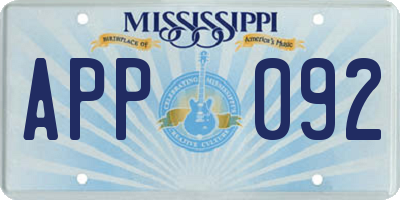 MS license plate APP092