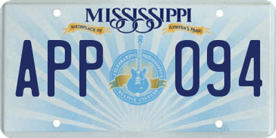 MS license plate APP094