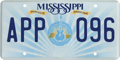 MS license plate APP096