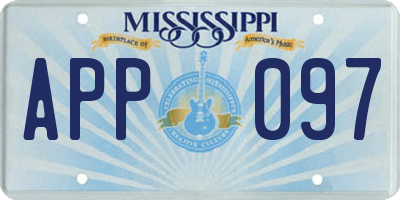 MS license plate APP097