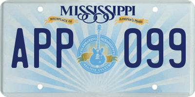 MS license plate APP099