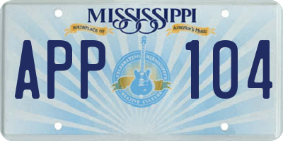 MS license plate APP104