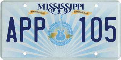 MS license plate APP105