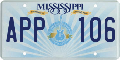 MS license plate APP106