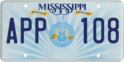 MS license plate APP108
