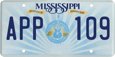 MS license plate APP109