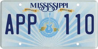 MS license plate APP110