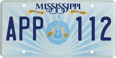MS license plate APP112