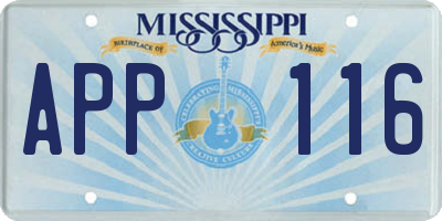 MS license plate APP116