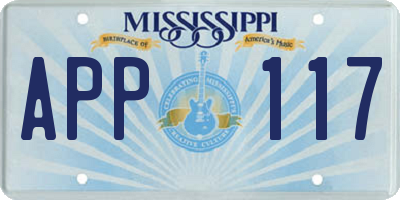 MS license plate APP117