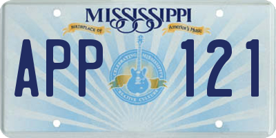 MS license plate APP121