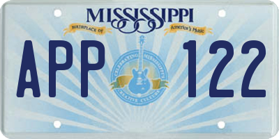 MS license plate APP122