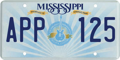 MS license plate APP125