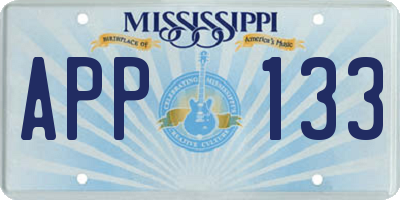 MS license plate APP133
