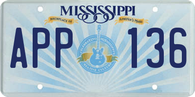 MS license plate APP136