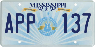 MS license plate APP137