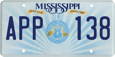 MS license plate APP138