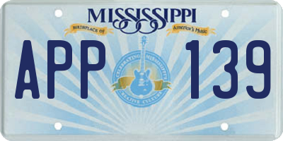 MS license plate APP139