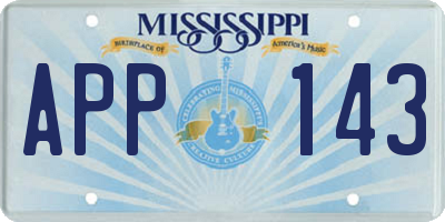 MS license plate APP143