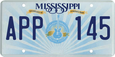 MS license plate APP145