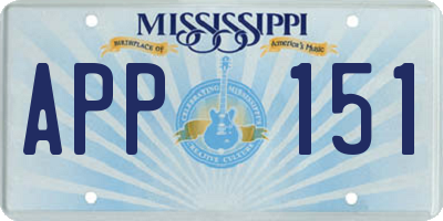 MS license plate APP151