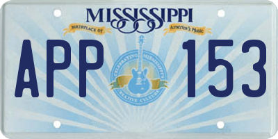 MS license plate APP153