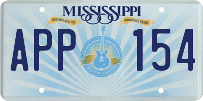 MS license plate APP154