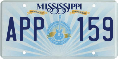 MS license plate APP159