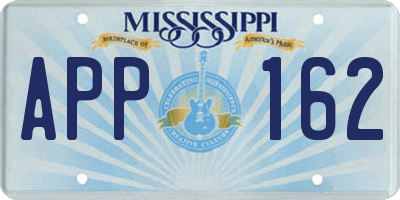 MS license plate APP162