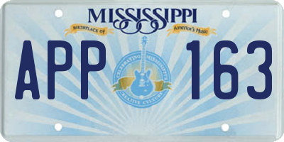 MS license plate APP163