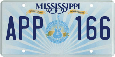 MS license plate APP166