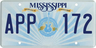 MS license plate APP172