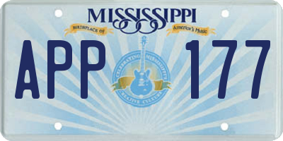 MS license plate APP177