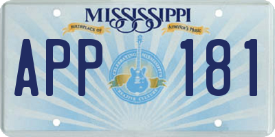 MS license plate APP181