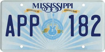 MS license plate APP182
