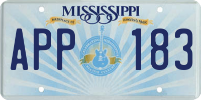 MS license plate APP183