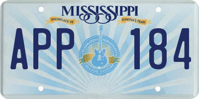 MS license plate APP184