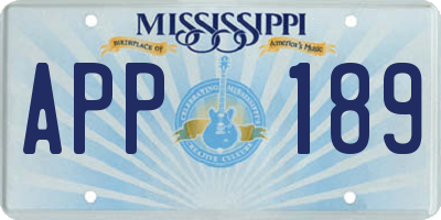 MS license plate APP189