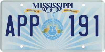 MS license plate APP191