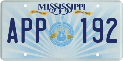 MS license plate APP192