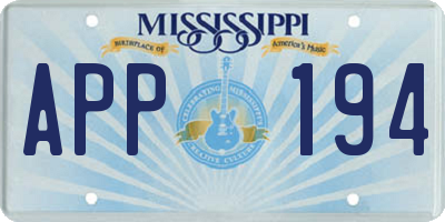 MS license plate APP194
