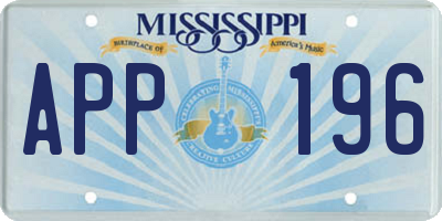 MS license plate APP196